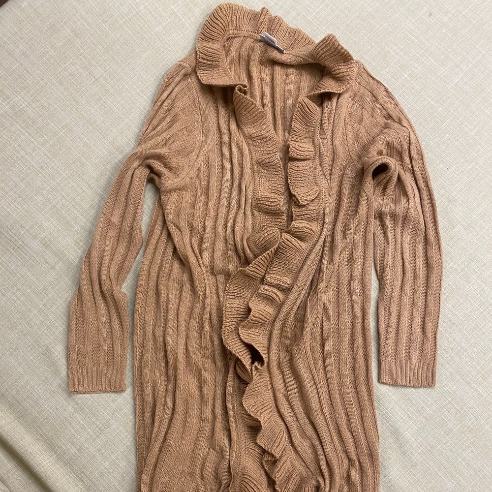 Long Ruffled Cardigan